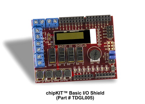 Microchip: плата расширения chipKIT Basic I/O (TDGL005) для платформы chipKIT