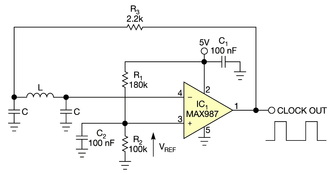 A comparator lets you vary the duty cycle based on resistors R1 and R2