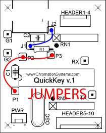 Quick Key Adapter, 10 Button HID Keyboard: connected  Jumpers