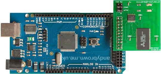 Подключение внешней памяти 512 КБайт к Arduino Mega