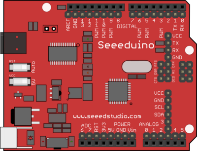 Плата Seeeduino: размещение элементов и коннекторов