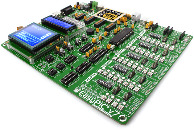 mikroElektronika: отладочная плата EasyPIC v7