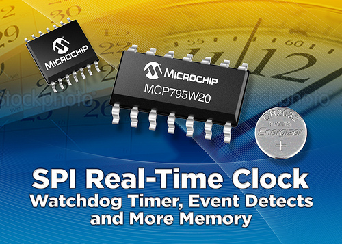 Микросхема часов реального времени Microchip серий MCP795WXX и MCP795BXX