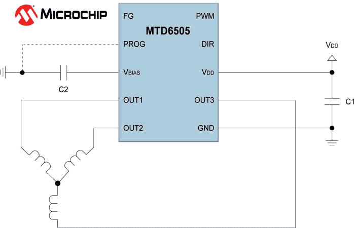 MTD6505 Application Circuit Diagram