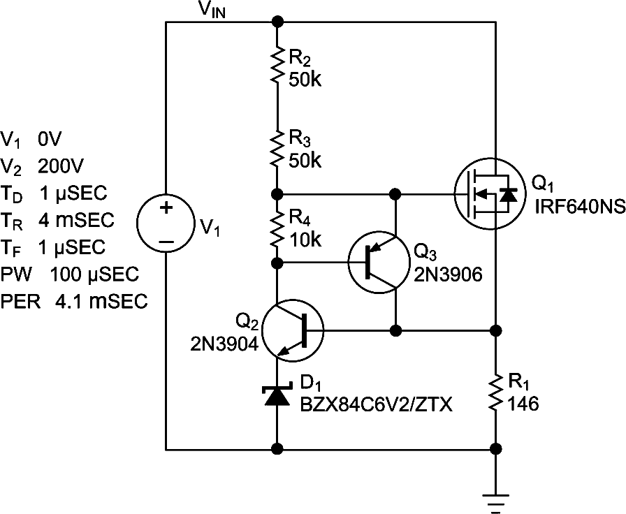 Circuit achieves constant current over wide range of terminal voltages