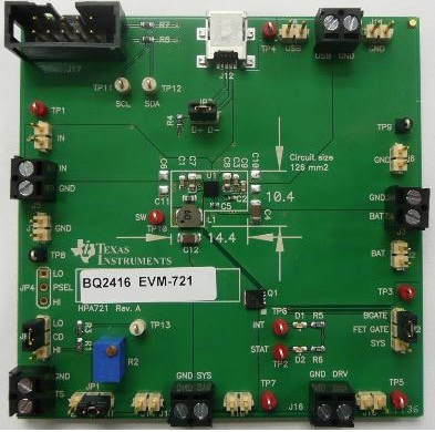 Evaluation Module Texas Instruments BQ24160EVM-721