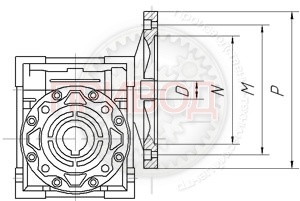 Присоединительные размеры входного фланца мотор редуктора червячного NMRV