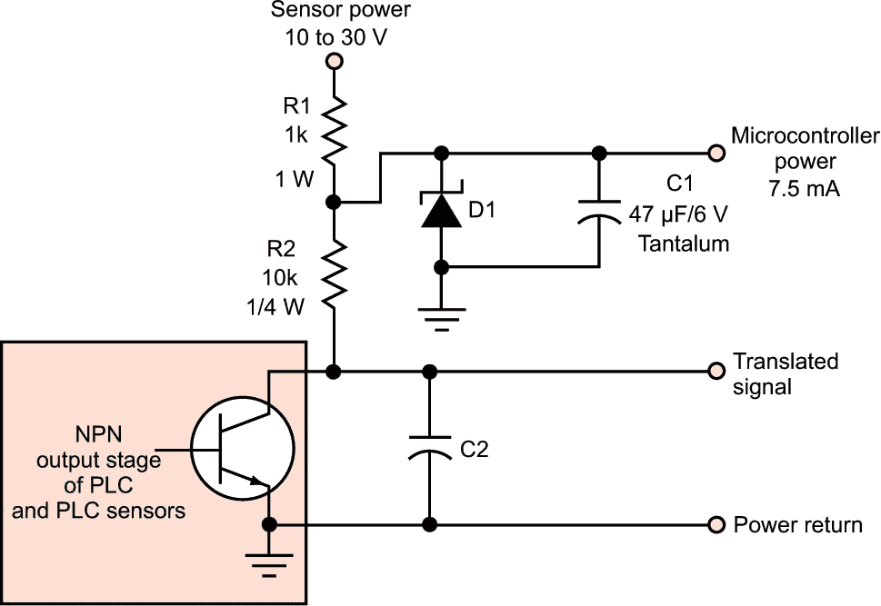 Simple Interface Connects Sensor Output To Microcontroller