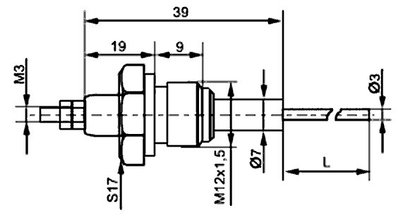 Габаритный чертеж детектора уровня ДУ-1Н