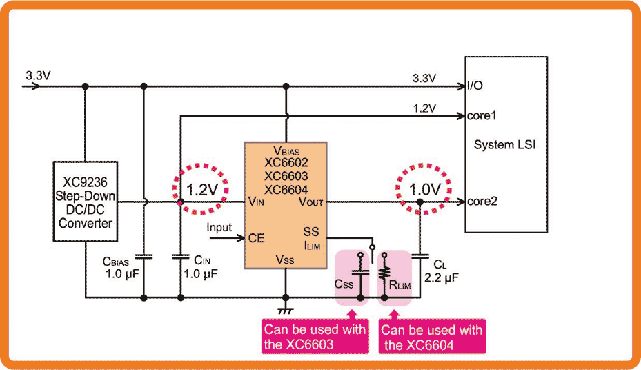 Typical XC6602/3/4 Application Circuit