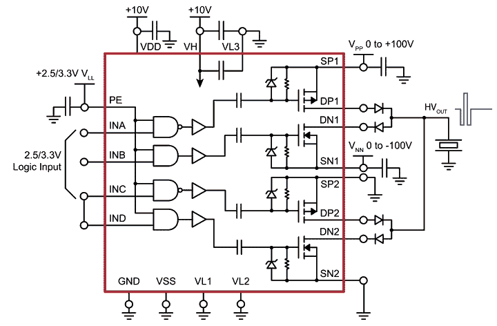 Типовая схема включенияl HV7360