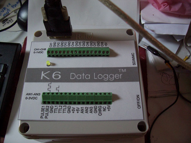 The modified version, K6 provides the RS232 port for sending real-time data to the PC.