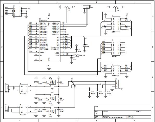 Принципиальная схема микроконтроллерной части DDS генератора