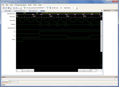 GPIF II Designer: Timing Simulation Window