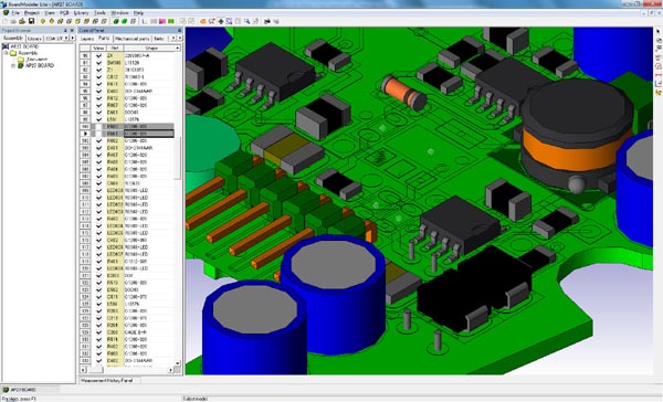 Control visibility of individual components using a new View column within the Parts tab of the Control Panel