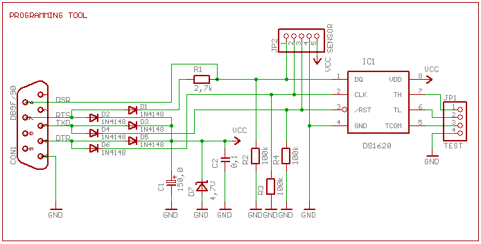 Инструмент для программирования датчика DS1620