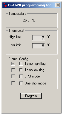 DS1620 Programming Tool