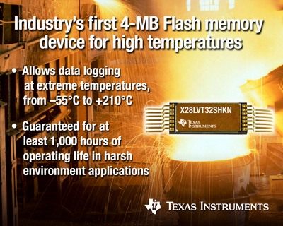 Texas Instruments выпускает микросхему Flash-памяти SM28VLT32-HT для применения в высокотемпературных средах