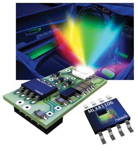 Melexis introduced its first single-chip LIN enabled RGB LED slave