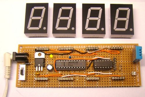 Circuit made on a general purpose perforated prototyping board