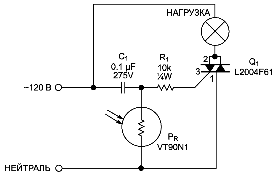 Automatic night-light feeds directly from the ac line