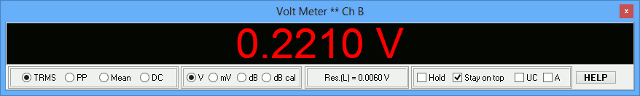 Показания виртуального вольтметра после калибровки