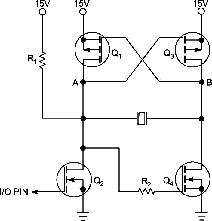 Microcontroller drives piezoelectric buzzer at high voltage through one pin