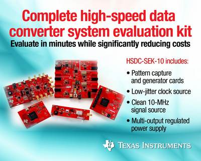 Texas Instruments выпускает первый в отрасли отладочный набор системы высокоскоростного преобразования данных HSDC-SEK-10