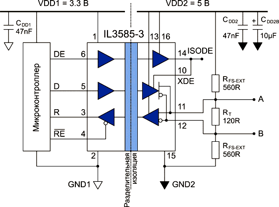Типовая схема включения IL3085
