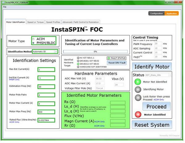 Texas Instruments: приложение MotorWare для идентификации и управления электродвигателями с технологией InstaSPIN-FOC
