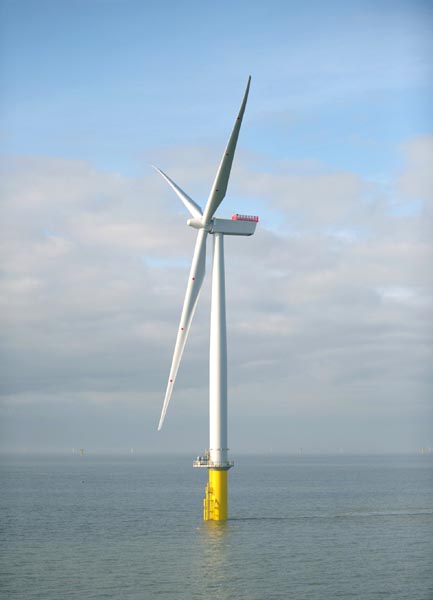 Wind turbine ready to supply power