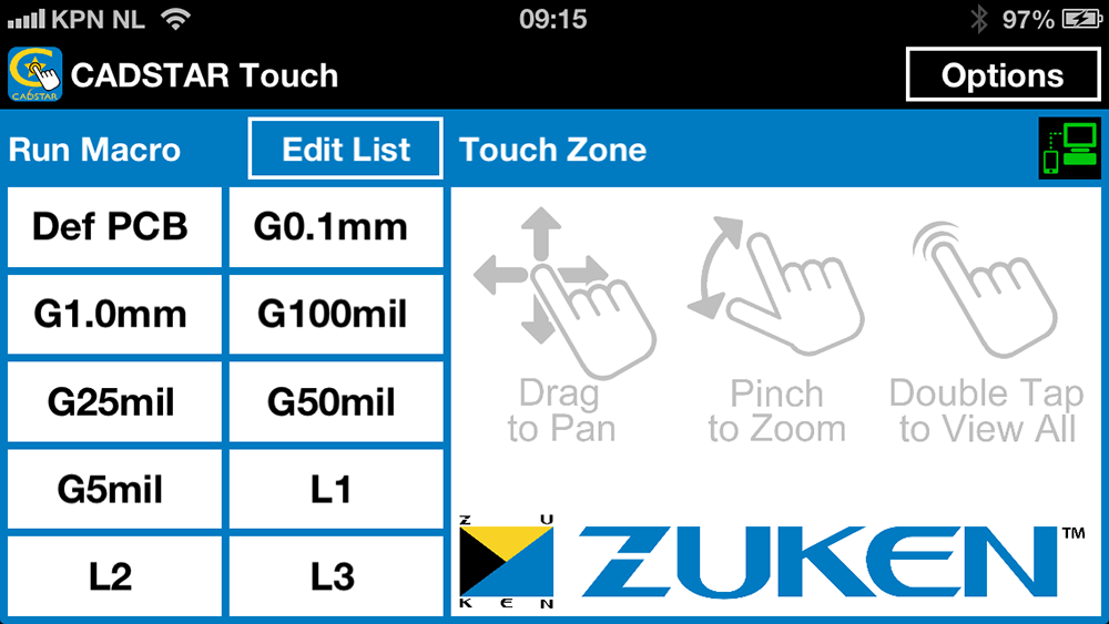  CADSTAR Touch viewed on an iPhone 