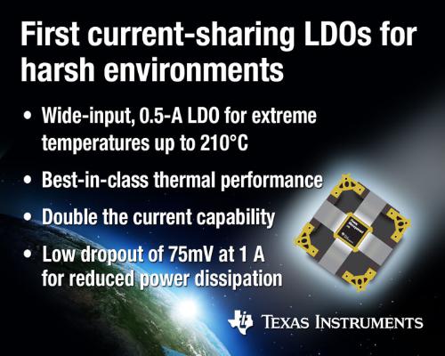 TI unveils first current-sharing LDOs for harsh environments