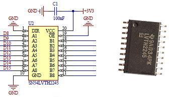 Микросхема шинного приемопередатчика SN54LVTH2245.