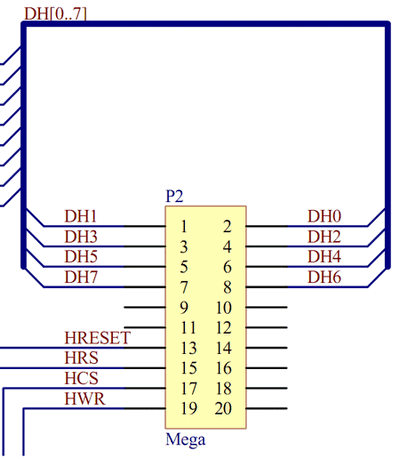 Распиновка двухрядного разъема для подключения адаптера к плате Arduino.