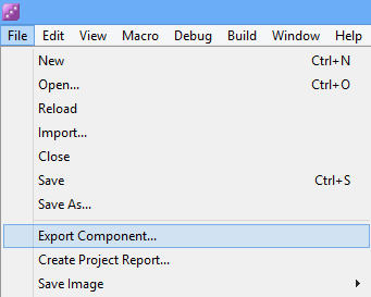 Раздел экспорта в пункте File основного меню