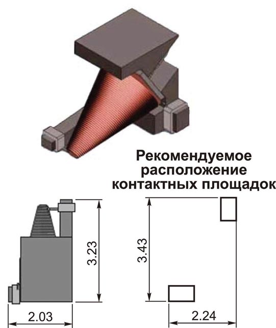 Габаритные размеры индуктивности GLMR47KAT1A