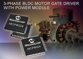 Microchip выпускает вспомогательную микросхему для систем управления трехфазными бесколлекторными двигателями