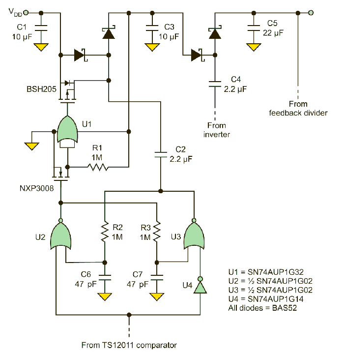 Single-Cell Regulated Charge Pump Draws Low Quiescent Current