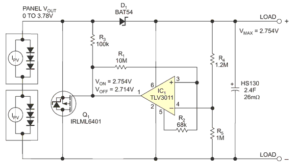 Coupling a supercapacitor with a small energy-harvesting source