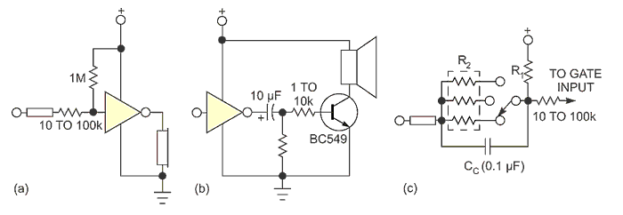 Single hex-inverter IC makes four test gadgets