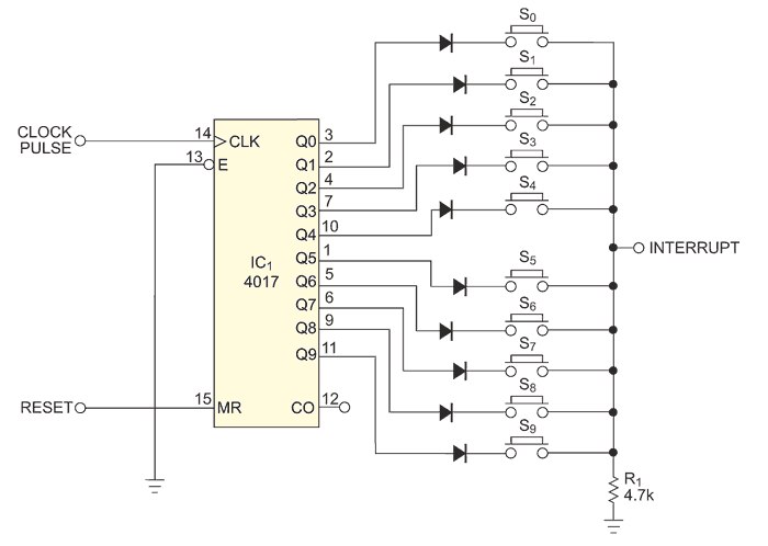 Read 10 or more switches using only two I/O pins of a microcontroller