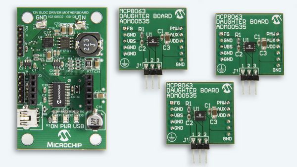 Microchip MCP8063 12V 3-Phase BLDC Sensorless Fan Controller Demonstration Kit (ADM00575)