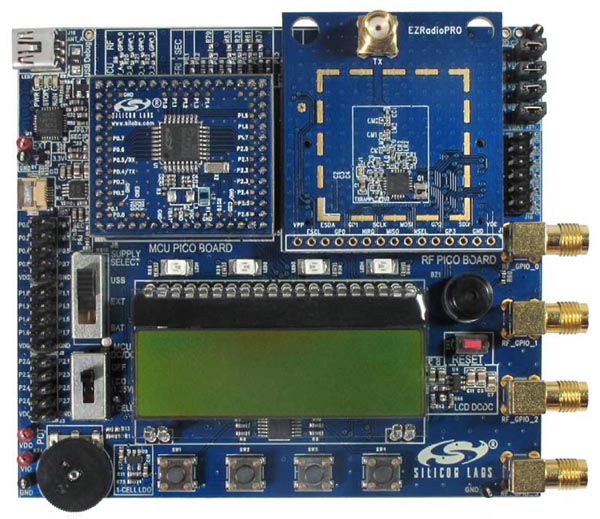 8-битная материнская плата Si4461-868-PDK