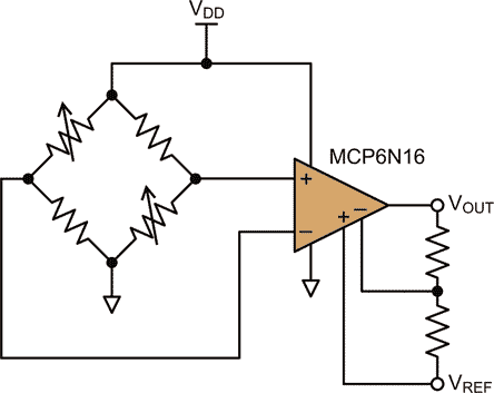 MCP6N16 Wheatstone Bridge Amplifier