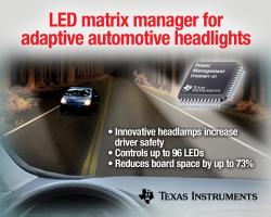 TI introduces industry's first fully integrated LED matrix manager for adaptive automotive headlight systems