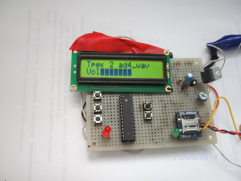 Аудио проигрыватель на Atmega8 и WTV020
