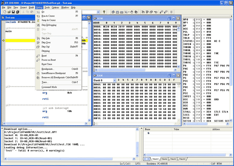 Окно HT-IDE3000