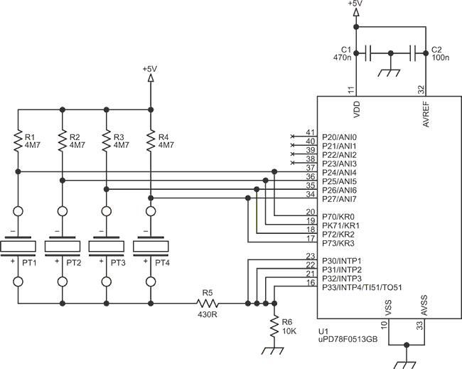 Water & vandal-proof keypad uses piezoelectric disc as sensor and buzzer