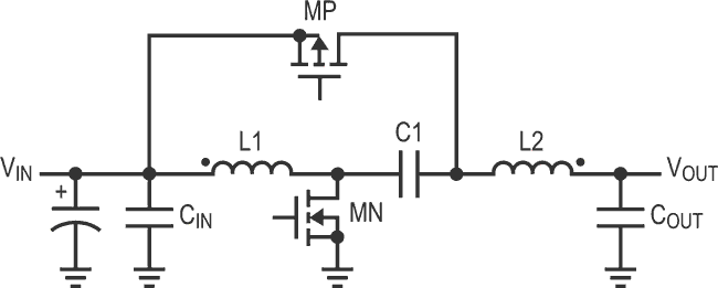 Four-quadrant DC/DC regulator smoothly transitions from positive to negative output
